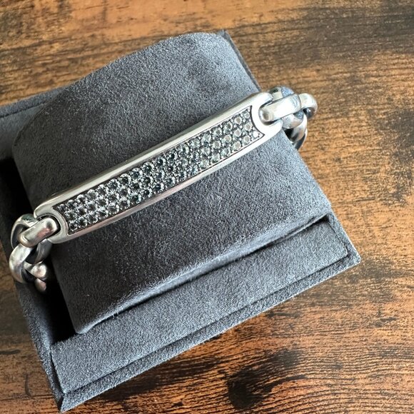 David Yurman Streamline ID Bracelet w/ Color Change Garnets - 8.75" - RARE - Picture 3 of 16